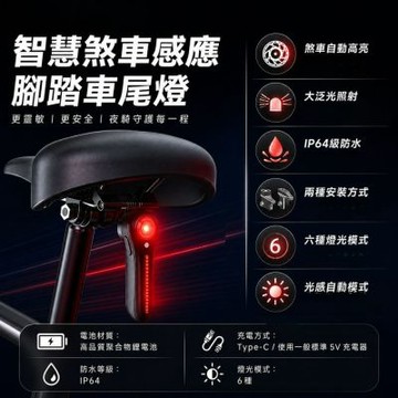 SpoLite  T24智能自行車尾燈 單車尾燈 腳踏車尾燈 後車燈 免工具安裝 單車警示燈 登山車尾燈