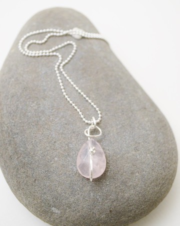 結繩記事系列-粉水晶‧純銀項鍊