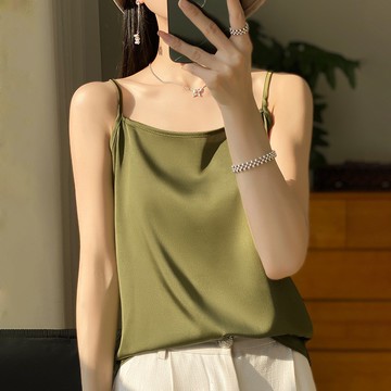 【巴黎精品】現貨秒發 頂級法式緞面背心絲質上衣名媛絲綢冰絲絲質襯衫-女素色上衣10色a1ep35