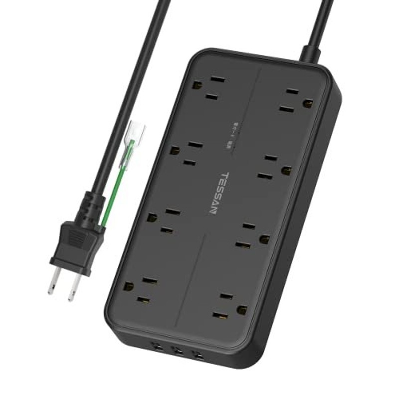 電源タップ 延長コード 2m usb コンセント 8個AC口 3個USBポート テーブルタップ 壁掛け マルチタップ oaタップ たこ足配線 雷 通販  LINEポイント最大0.5%GET | LINEショッピング