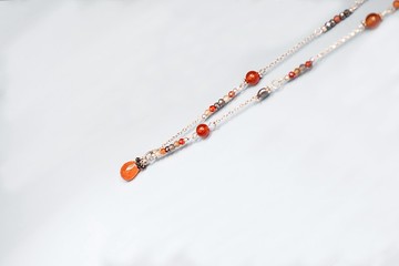 萬聖節項鍊，925純銀，紅玉髓，赤鐵礦，尖晶石，水晶，鋯石