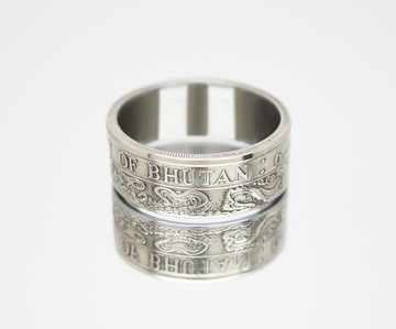 不丹硬幣戒指 1 ngultrum 1979 男士硬幣戒指 女士硬幣戒指