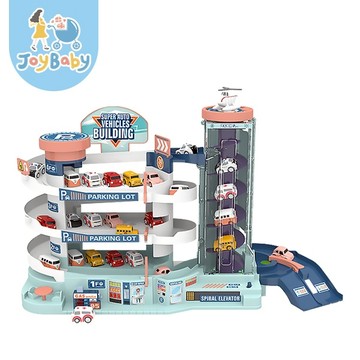 JOYBABY 軌道車玩具 小汽車大樓闖關大冒險 燈光音效軌道 玩具車組