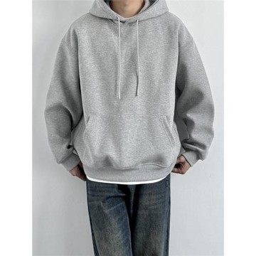ONUN 美式復古420g寬松連帽衛衣休閑基礎簡約純色帽衫外套情侶潮