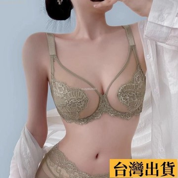 🌈台倉出庫🌈 內衣女薄款大胸顯小胸聚攏全罩杯收副乳防下垂超薄款大碼文胸套裝