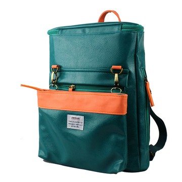 AMINAH-深綠可拆兩用後背包