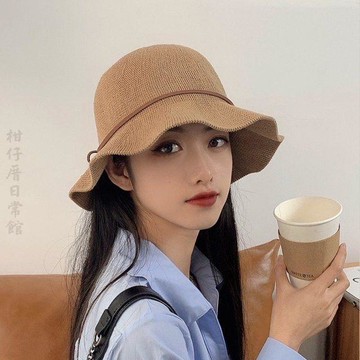 🔥2件9折🍊臺北出貨🍊可開發票蝴蝶結綁帶漁夫帽女草帽日系小檐夏季出遊百搭防曬遮陽帽子女春季