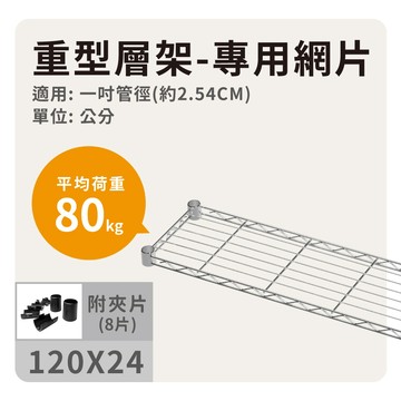 鐵架配件｜層架專用重型網片 120X24－耐重80kg》層版 鐵架 網片 收納 波浪架 置物架 層架 鐵力士架（附夾片）