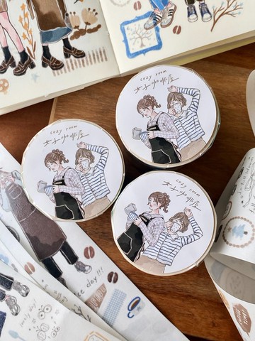 cozy room/女子咖啡屋/和紙5公分紙膠帶/有切膜附離型紙