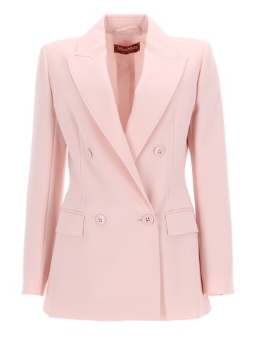 max mara double-breasted wool crepe jacket