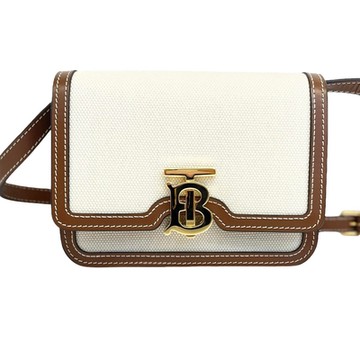 BURBERRY  FW23新款帆布BOX方盒包(帆布拚皮革/TB LOGO鎖扣)