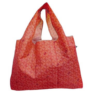 FIFIOO 超質感厚實環保購物袋 58x40cm 大容量15~34KG承重 可折疊收納  日式和風橘  1個