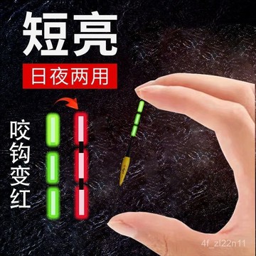 淺水夜光浮漂 超靈敏咬變色蝦標 咬變色浮標 超高目視度 【店鋪熱銷】新款超短夜光漂咬鈎變色高靈敏日夜兩用電子白條專用漂野
