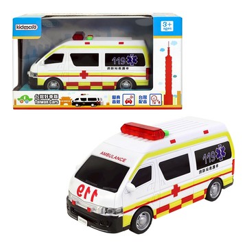 正版 台灣好車隊-迷你格紋救護車 (附電池) 救護車 迷你城市車隊 磨輪車【小胡玩具(電子發票)】