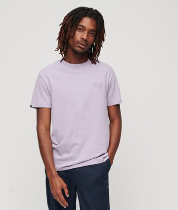 Superdry Men's Men's Organic Cotton Essential Logo T-shirt Purple / Pale Lilac Marl - Size: L
