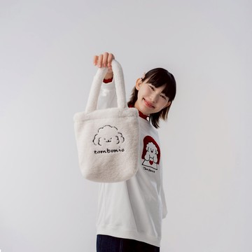Tombonia 經典狗狗刺繡毛毛造型手提袋