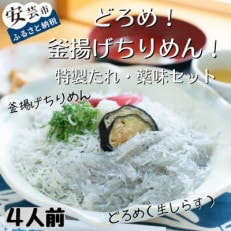 どろめ!釜あげちりめん!特製たれ・薬味セット(4人前)