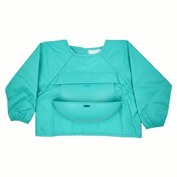 OXO tot 連袖口袋圍兜 160g  靚藍綠  1入  1件