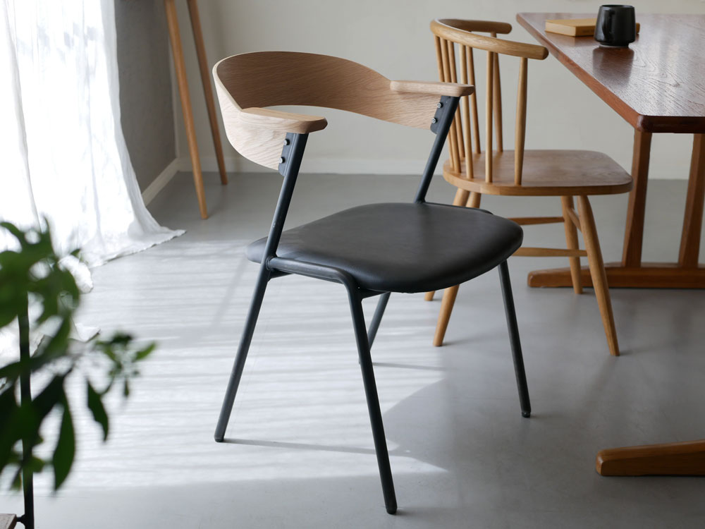 ダニス　ショートアームチェア　一脚 20％OFF対象】ダニス ショート アームチェア ナチュラル PU