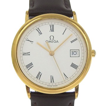 【日本直送】歐米茄 OMEGA De Ville 手錶 不鏽鋼 x 皮革 石英 指針式顯示 白色錶盤 中性款【二手】