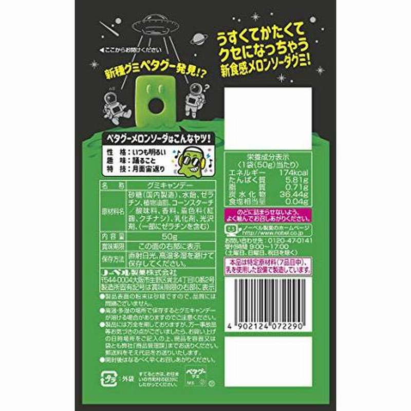 ノーベル ペタグーグミ メロンソーダ味 50g ×6袋 | LINEブランド ノーベル ペタグーグミ メロンソーダ味 50g ×6袋 | LINEブランド
