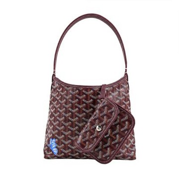 GOYARD Boheme Hobo手繪限定MINI肩背包-酒紅/藍蝴蝶