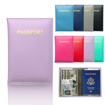 台灣熱賣變色PU皮革機票證件夾卡片多卡功能燙金passport護照保護套殻L0801 3NGJ