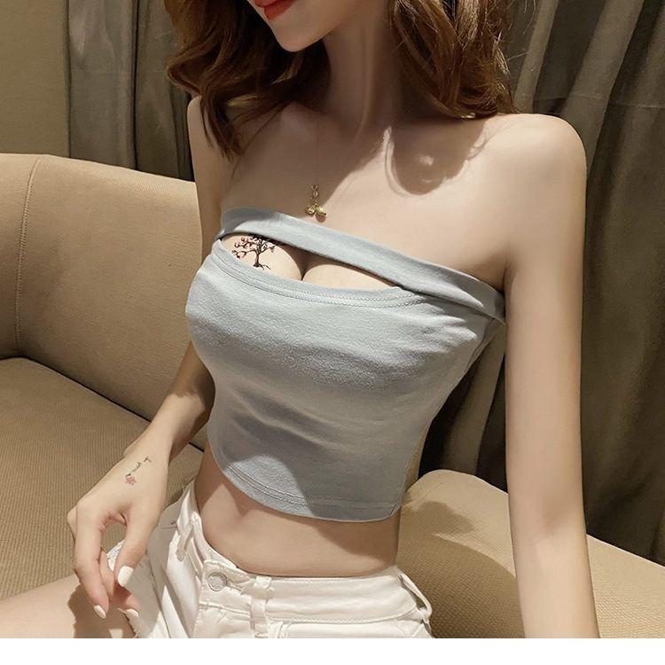 セットアップ クール セクシー チューブトップ パンツ 無地全2色 db2502_9.jpg