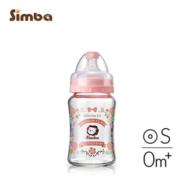 【小獅王辛巴】新生適用-蘿蔓晶鑽寬口玻璃小奶瓶180ml(香草／玫瑰／艷陽)