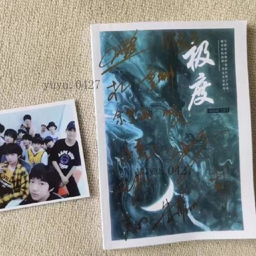 正品簽名 TF家族三代 親筆簽名封面 TOP登陸少年 極度小說 親簽保真 粉絲應援周邊 同人文 全員簽名小說 送禮物收藏