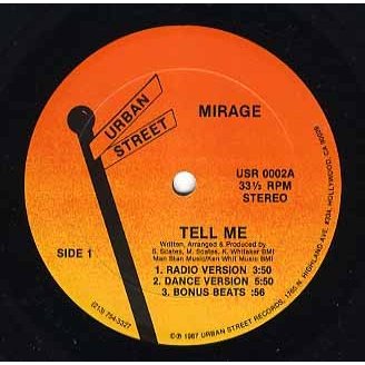 MIRAGE TELL ME 12" US 1987年リリース