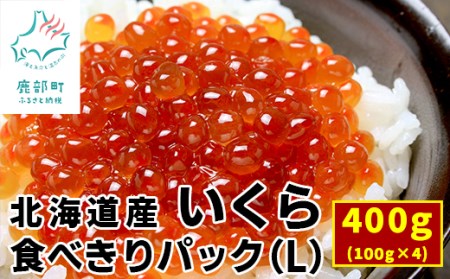 北海道産いくら400g（100g×4）しょうゆ漬け 丸鮮道場水産 食べ切り 食べきり