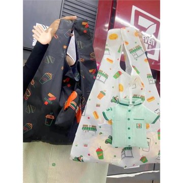 泰式創意711制服折疊購物袋便攜大容量結實耐用超市收納手提袋