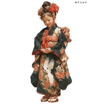 【12月新品4】07-114-0245 人物貼紙 和服復古