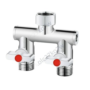 【優品五金】(附發票) 全銅花灑分水器 一進二出雙控閥 水管水龍頭 一分二三通接頭 開關球閥