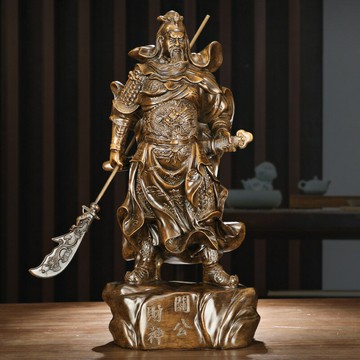 佛像 宗教擺件 家居擺件武關公佛像擺件關二爺關羽家居供奉辦公室客廳裝飾樹脂工藝品禮品