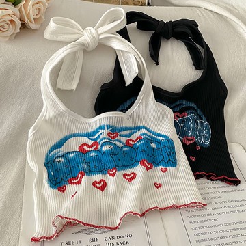 掛脖辣妹小眾小吊帶上衣女甜酷夏裝外穿夏季性感穿搭奶甜內搭背心