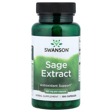 Swanson Vitamins, 鼠尾草提取物，160 毫克，100 粒膠囊