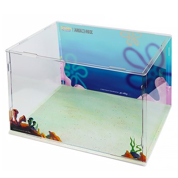 AREAX 海綿寶寶 蟹堡王 公仔展示盒  45 x 33 x 26 cm  1個