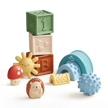 美國 Itzy Ritzy 軟Q繽紛感統玩具10件組