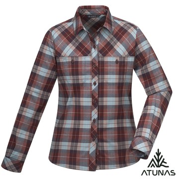 【ATUNAS 歐都納】女款THERMOTECH長袖格紋衫A1SH2502W紅藍格