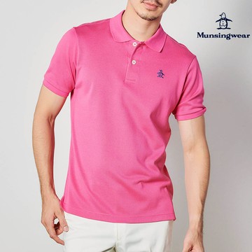 【MUNSINGWEAR 企鵝】男款桃紅色POLO衫日本製 JAPAN QUAULITY認證 品牌經典款 MGR21600