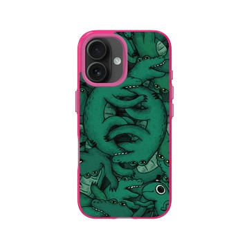 iPhone 16 Clear 粉漾桃 - 怪奇事物所 Incrediville - 肥尾鱷魚密集恐懼症