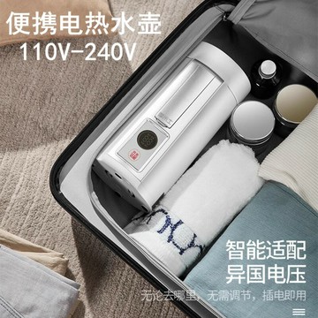110v220v旅游便攜式燒水壺旅行電熱水壺折疊養生壺煮茶燒水杯小型