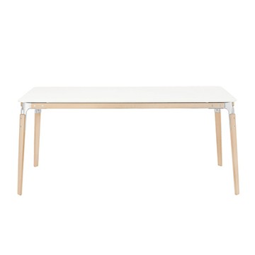 SteelWood Table 工作桌／餐桌（原色櫸木、白）
