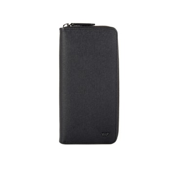 BRAUN BUFFEL 台灣總代理 維克多-E 8卡拉鍊長夾-黑色/BF570-601-BK