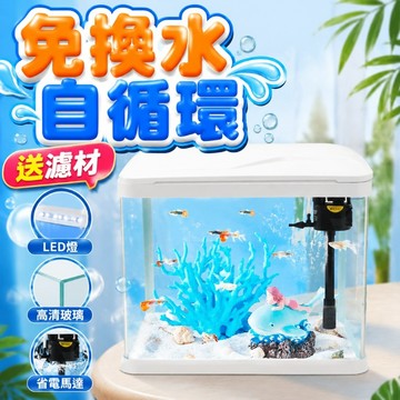 自循環玻璃魚缸 小魚缸 玻璃魚缸 孔雀魚缸 上部過濾缸