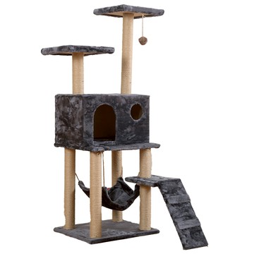 絨布麻繩貓跳台 貓抓板 貓屋 深灰色 135cm  1個