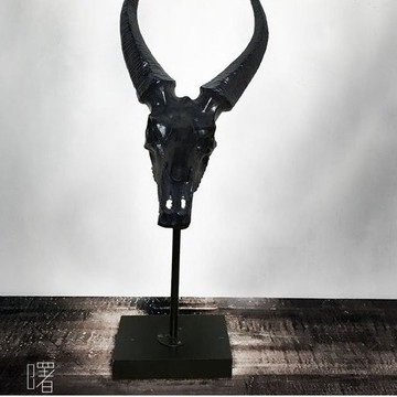 曙MUSE｜北歐骷顱羊頭  巴風特 擺飾 精緻黑質感 工藝品 現代個性風格 工業風