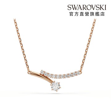 【SWAROVSKI 施華洛世奇】Matrix 項鏈 圓形切割 白色 鍍玫瑰金色 | 生日禮物 | 畢業禮物 | 情人節禮物